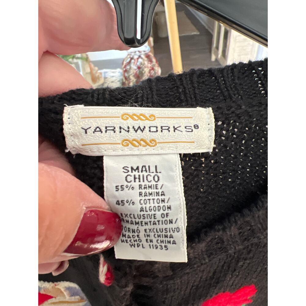 Vintage YarnWorks Yarn Works size small cardigan Christmas sweater - Picture 4 of 4